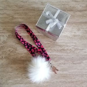 💯Real Fox Fur Pom Keychain w/ lanyard 🦊